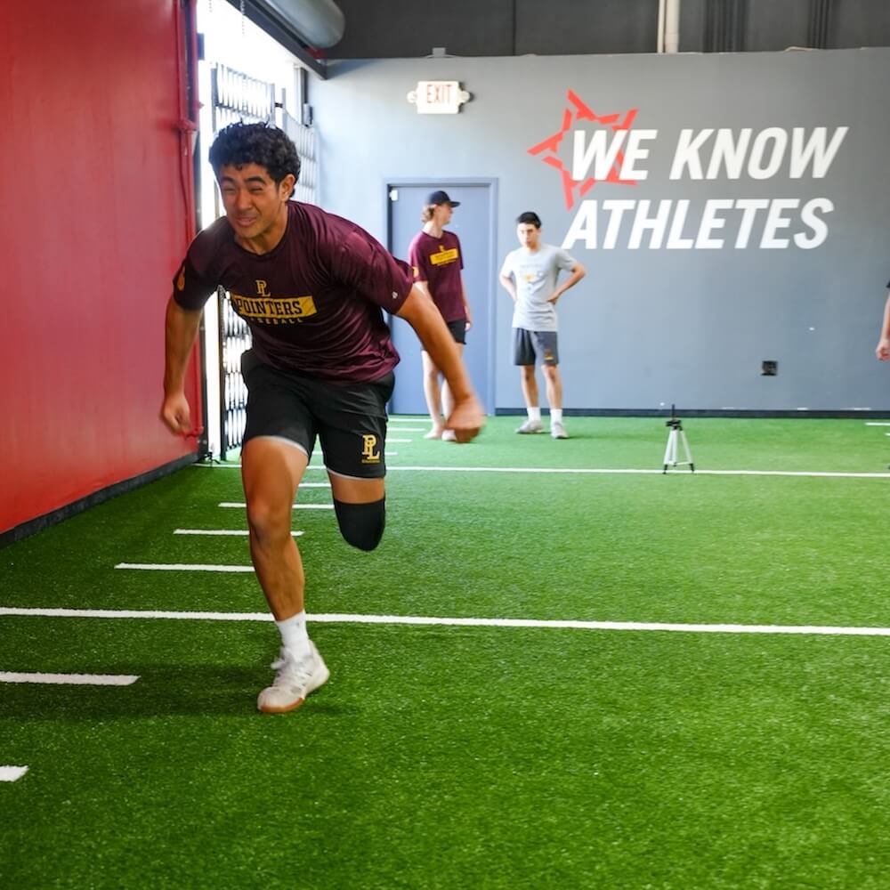 Teen running at teen combine